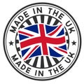 Stamp with flag of the UK. Made in the UK.