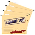 Stamp on the folder Liquidator Royalty Free Stock Photo