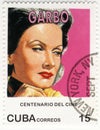 Stamp with Greta Garbo