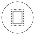 Stamp icon black color in circle