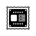 Black solid icon for Stamp, letter and message Royalty Free Stock Photo
