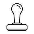 stamp icon linear logo mark in black and white Royalty Free Stock Photo