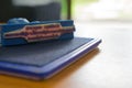Stamp and ink cartridges Seal of office equipment Royalty Free Stock Photo