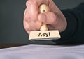 Stamp with the inscription Asyl Royalty Free Stock Photo