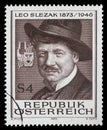 Stamp issued in the Austria shows Leo Slezak opera singer and movie actor, the 100th Anniversary of the Birth