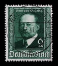 Stamp issued in German Realm shows Emil von Behring, 50th Anniv of Development of Diphtheria Antitoxin Royalty Free Stock Photo