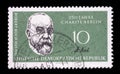 Stamp issued in Germany - Democratic Republic DDR shows Prof. Dr. Robert Koch, bacteriologist