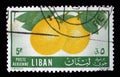 Stamp issued in the Lebanon shows Oranges, Fruit series