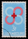 Stamp issued in Luxembourg shows Voluntary Blood Donors of the Luxembourg