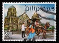 Stamp issued in the Philippines shows Miagao Church Iloilo Series: Tourism