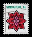 Stamp issued in the Singapore shows Coleus blumei, Flowers and Fruits series