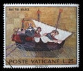 Stamp issued in Vatican shows Translation of St. Mark, mosaic XIII century, St. Mark Basilica, Save Venice series