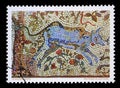 Stamp issued in Yugoslavia shows the bull near the cherry tree, mosaic series