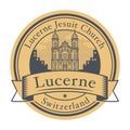 Stamp with Jesuit Church, Lucerne, Switzerland