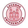 Stamp with Jesuit Church, Lucerne, Switzerland