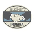Business concept with handshake and the text Welcome to Indiana, United States