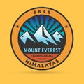 Stamp or label with the Mount Everest