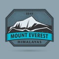 Stamp or label with the Mount Everest