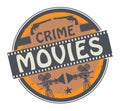 Stamp or label with text Crime Movies