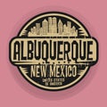 Stamp or label with name of Albuquerque, New Mexico