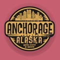 Stamp or label with name of Anchorage, Alaska