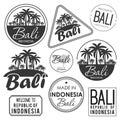 Stamp or label with the name of Bali Island, vector illustration