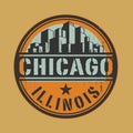 Stamp or label with name of Chicago, Illinois Royalty Free Stock Photo