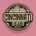 Stamp or label with name of Cincinnati, Ohio
