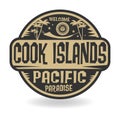 Stamp or label with the name of Cook Islands, Pacific Paradise