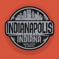 Stamp or label with name of Indianapolis, Indiana