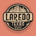 Stamp or label with name of Laredo, Texas