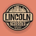 Stamp or label with name of Lincoln, Nebraska