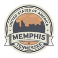 Stamp or label with name of Memphis, Tennessee