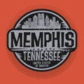 Stamp or label with name of Memphis, Tennessee