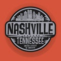 Stamp or label with name of Nashville, Tennessee