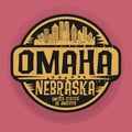 Stamp or label with name of Omaha, Nebraska Royalty Free Stock Photo