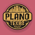 Stamp or label with name of Plano, Texas