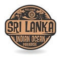 Stamp or label with the name of Sri Lanka, Indian Ocean