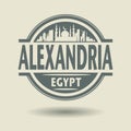 Stamp or label with text Alexandria, Egypt inside