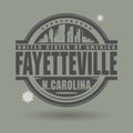 Stamp or label with text Fayetteville, North Carolina inside
