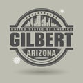 Stamp or label with text Gilbert, Arizona inside