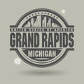 Stamp or label with text Grand Rapids, Michigan inside Royalty Free Stock Photo