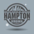 Stamp or label with text Hampton, Virginia inside