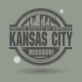 Stamp or label with text Kansas City, Missouri inside Royalty Free Stock Photo