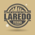 Stamp or label with text Laredo, Texas inside