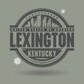 Stamp or label with text Lexington, Kentucky inside