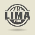 Stamp or label with text Lima, Peru inside