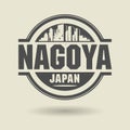 Stamp or label with text Nagoya, Japan inside
