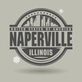 Stamp or label with text Naperville, Illinois inside Royalty Free Stock Photo