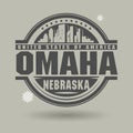 Stamp or label with text Omaha, Nebraska inside